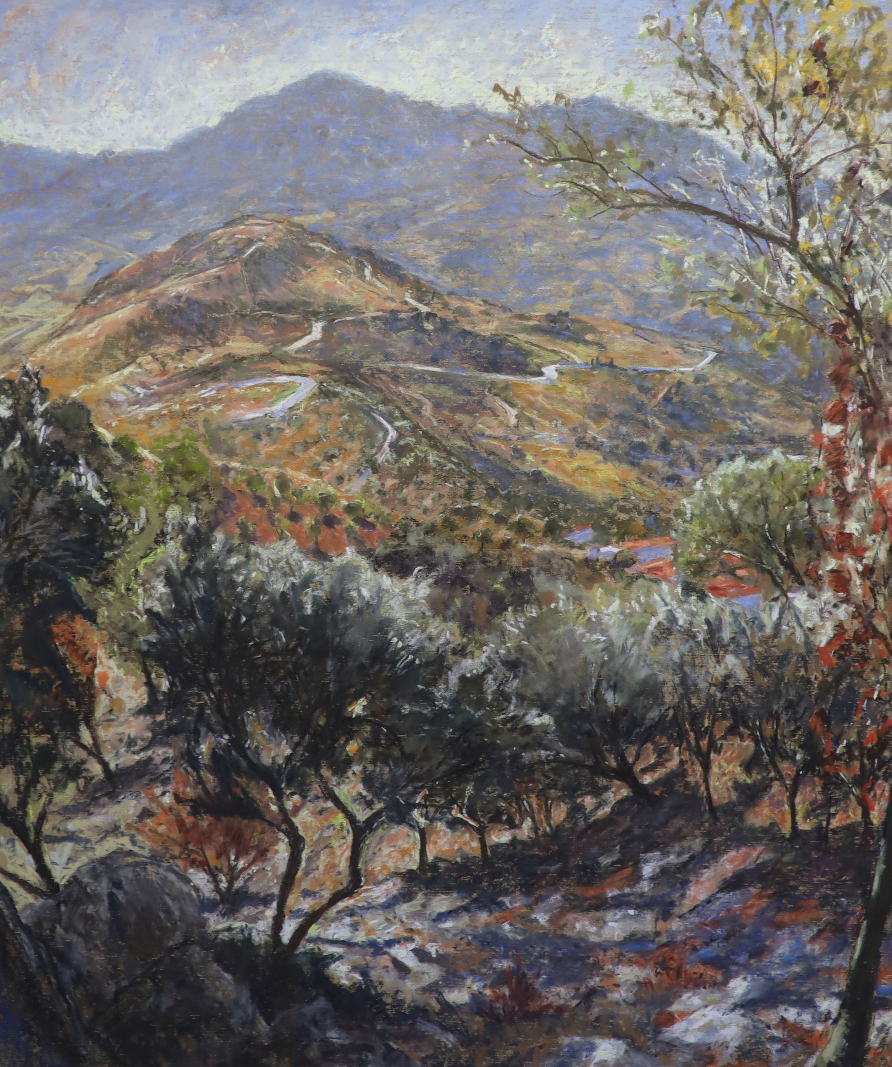 Patrick Cullen (Contemporary), Scorched Earth Mountains of Andalusia, mixed media, 90 x 74cm.